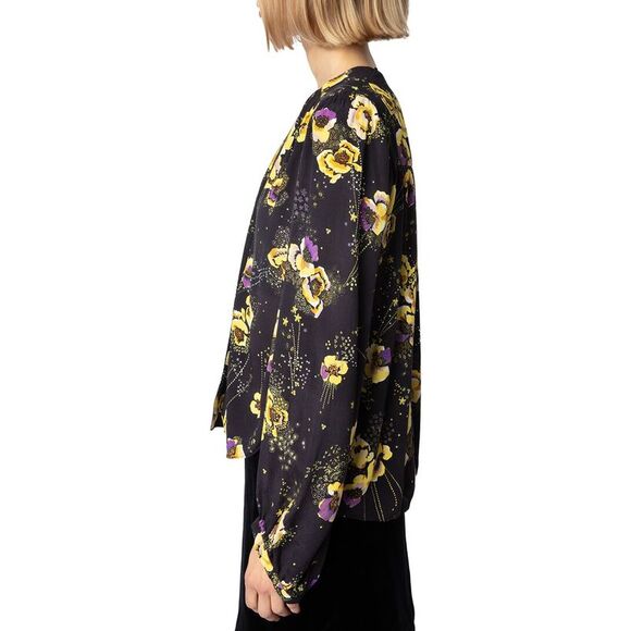 Zadig & Voltaire Womens Turin Crepe Yoko Strass Shirt, Black - Picture 3 of 5